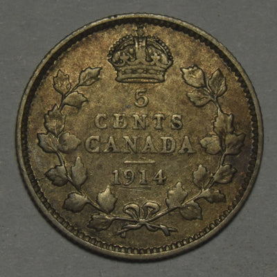 1914 Canadian 5 Cents Extremely Fine