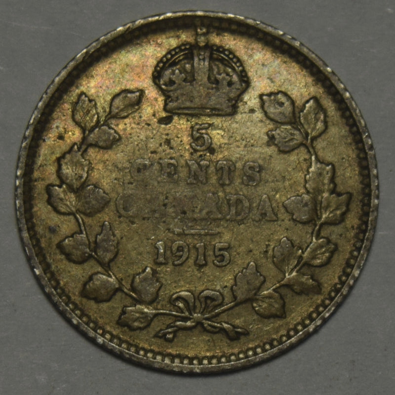 1915 Canadian 5 Cents Extremely Fine