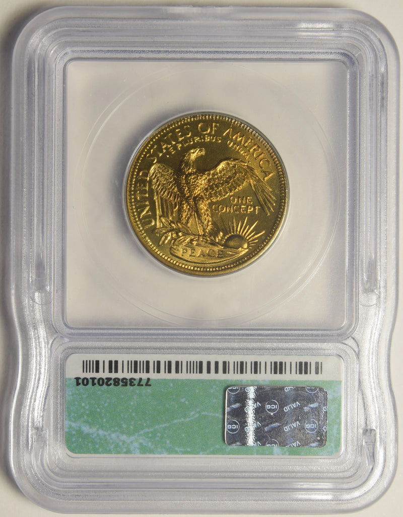 2000 Brass Piedfort Concept Dollar . . . . ICG MS-69 Gallery Mint Liberty Head Profile