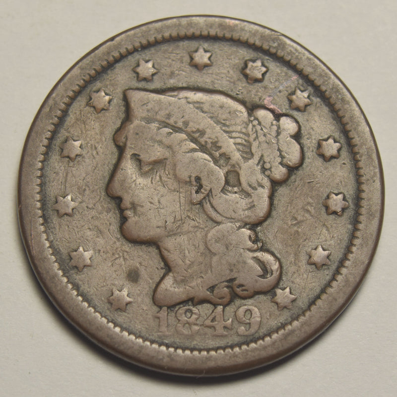 1849 Braided Hair Large Cent . . . . Very Good