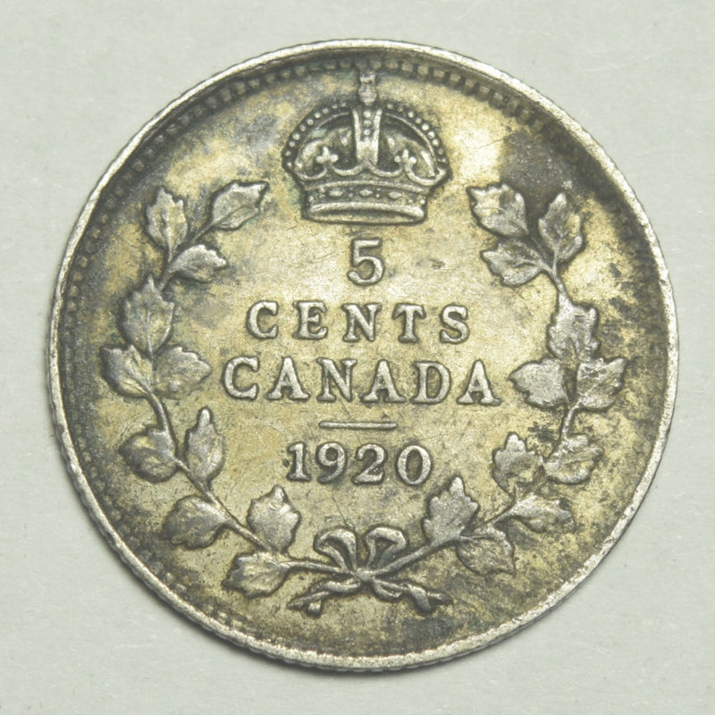 1920 Canadian 5 Cents Extremely Fine