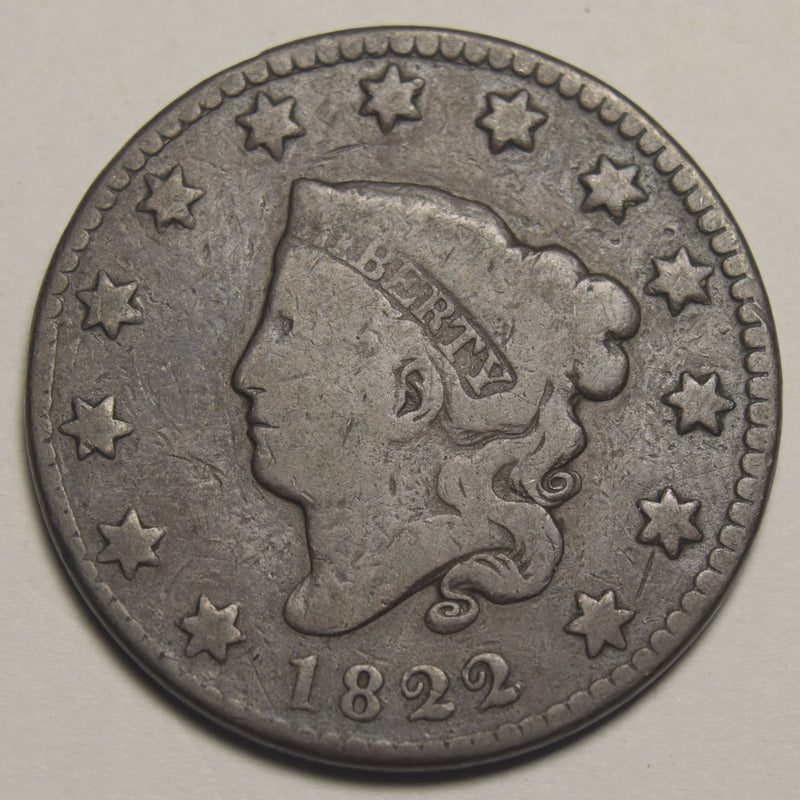 1822 Matron Head Large Cent . . . . Fine