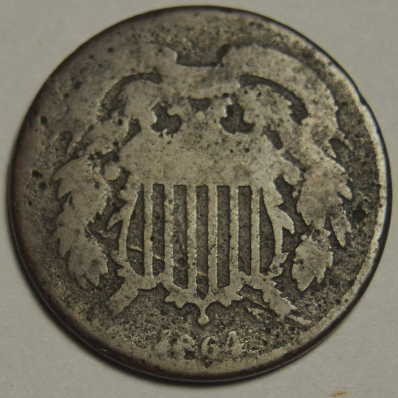 1864 Two Cent Piece . . . . AG rough