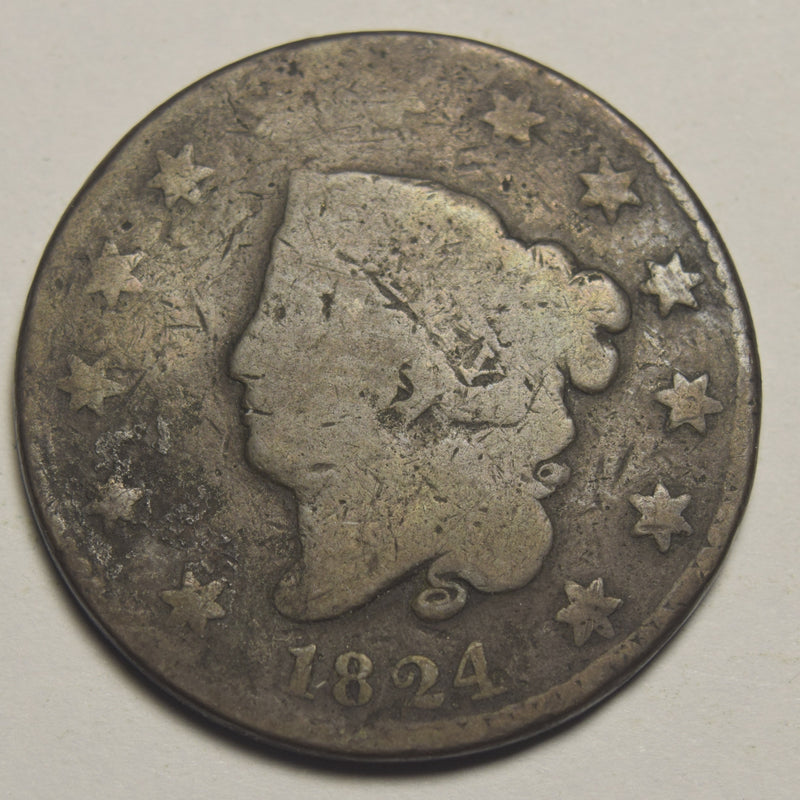 1824 Normal Date Matron Head Large Cent . . . . Good