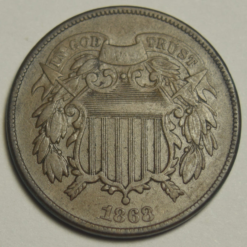 1868 Two Cent Piece . . . . Fine/VF