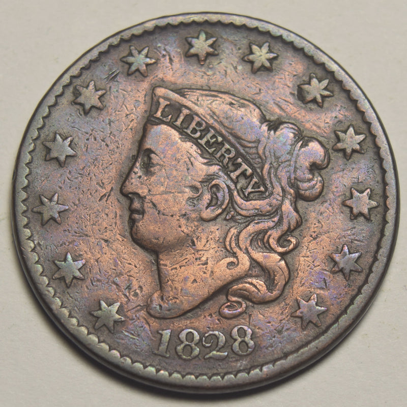 1828 Large Narrow Date Matron Head Large Cent . . . . Very Fine