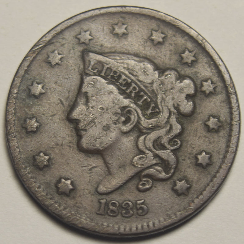 1835 Small 8 Small Stars Medium Letters Matron Head Large Cent . . . . Very Fine