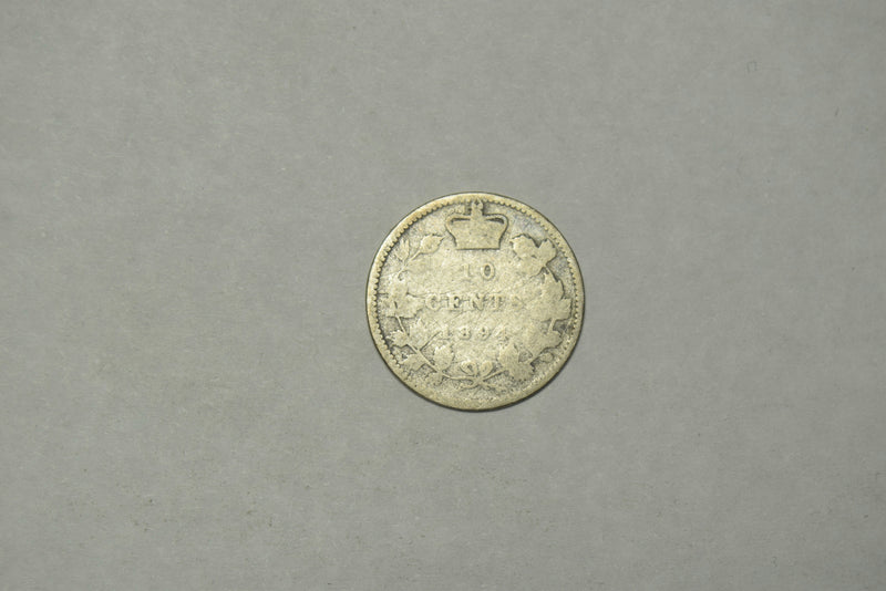 1894 Canadian 10 Cents Good