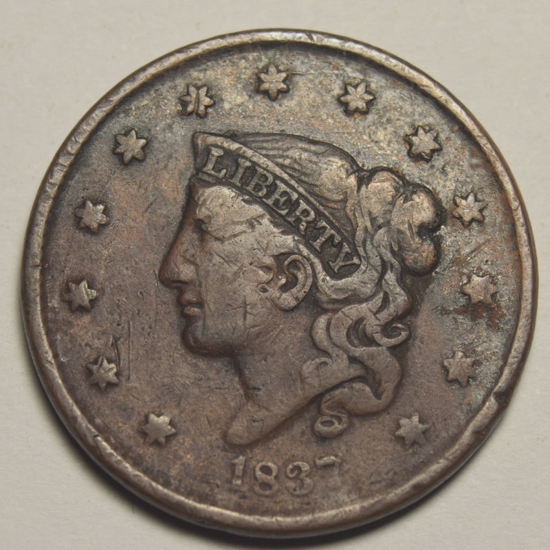 1837 Matron Head Large Cent Very Good