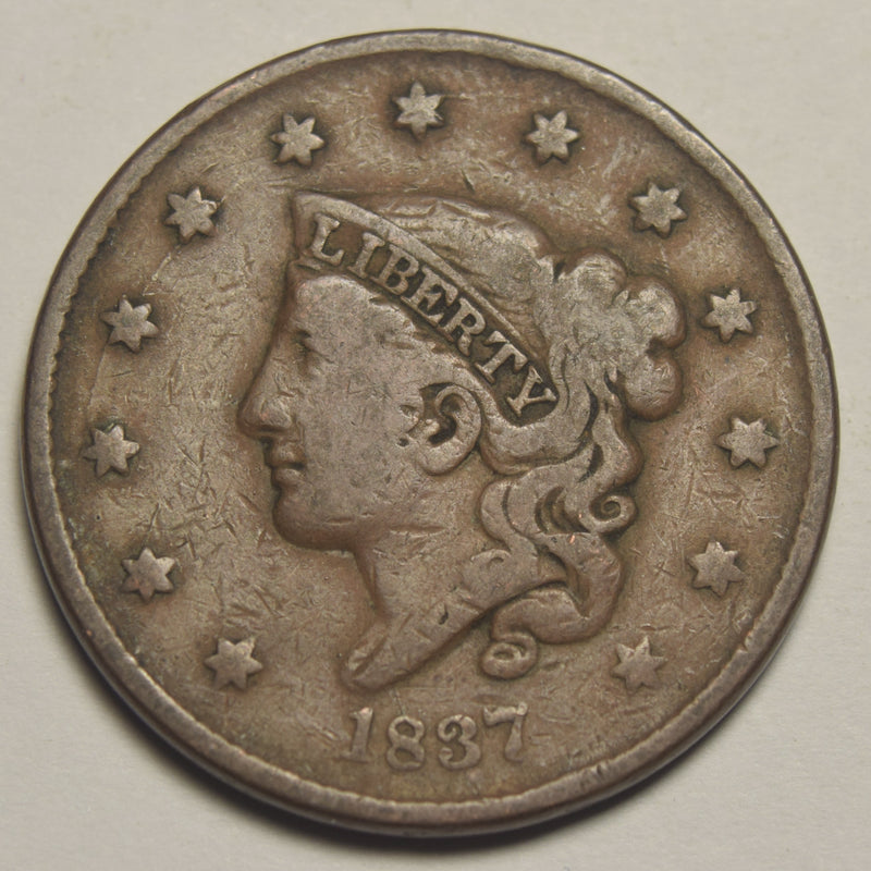 1837 Matron Head Large Cent . . . . Fine