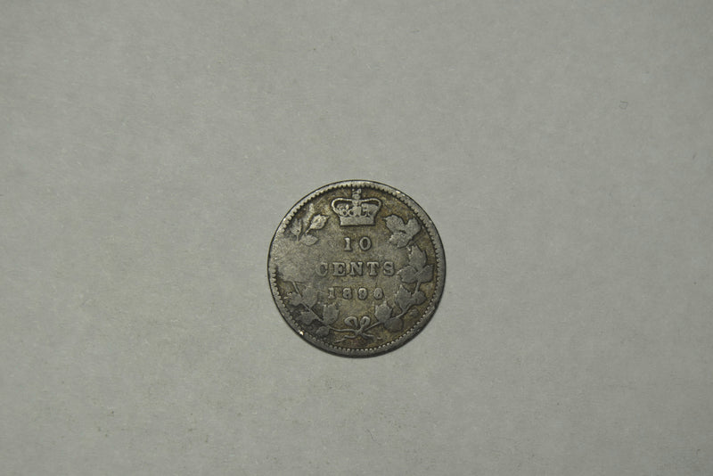 1899 Small 9 Canadian 10 Cents Very Good