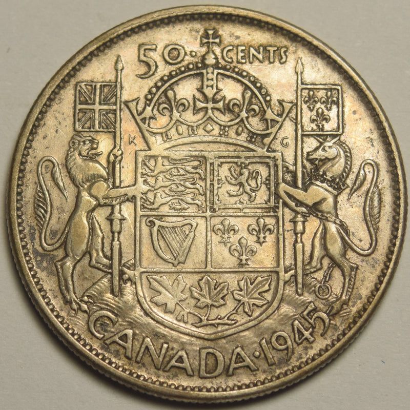 1945 Canadian Half . . . . Choice About Uncirculated