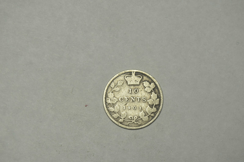 1901 Canadian 10 Cents Very Good