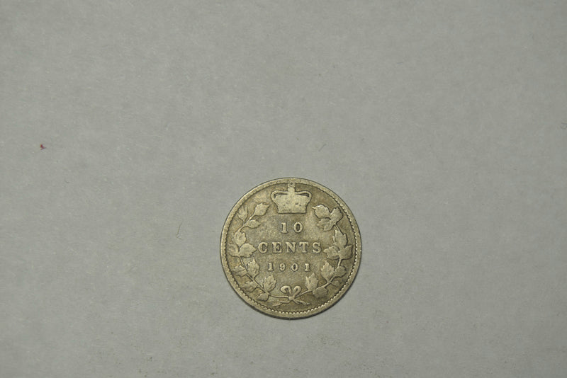 1901 Canadian 10 Cents VG/Fine