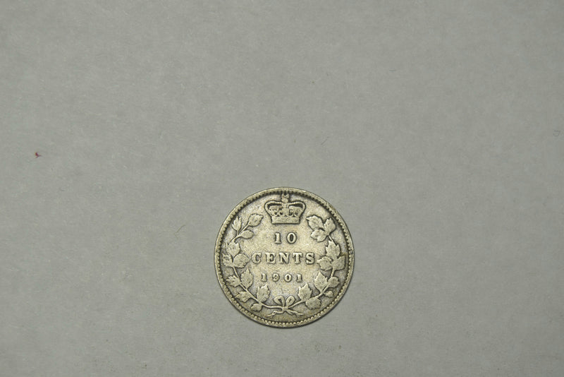 1901 Canadian 10 Cents Very Fine