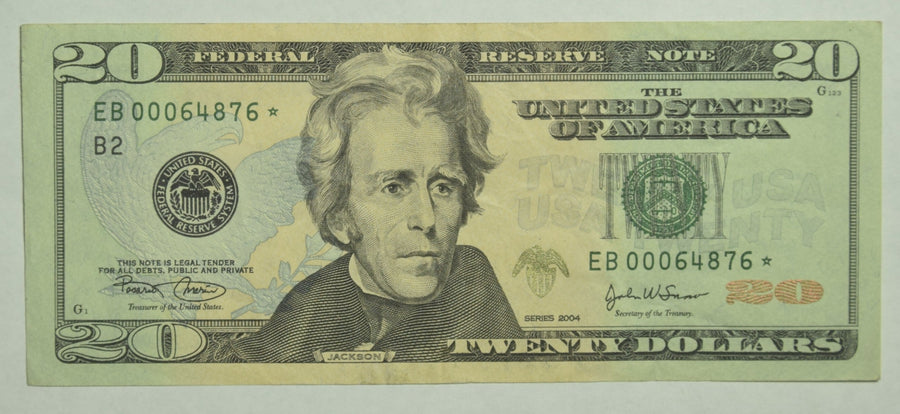 2004 $20.00 Federal Reserve Note STAR - B Choice About