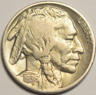 1936-S Buffalo Nickel VF/XF