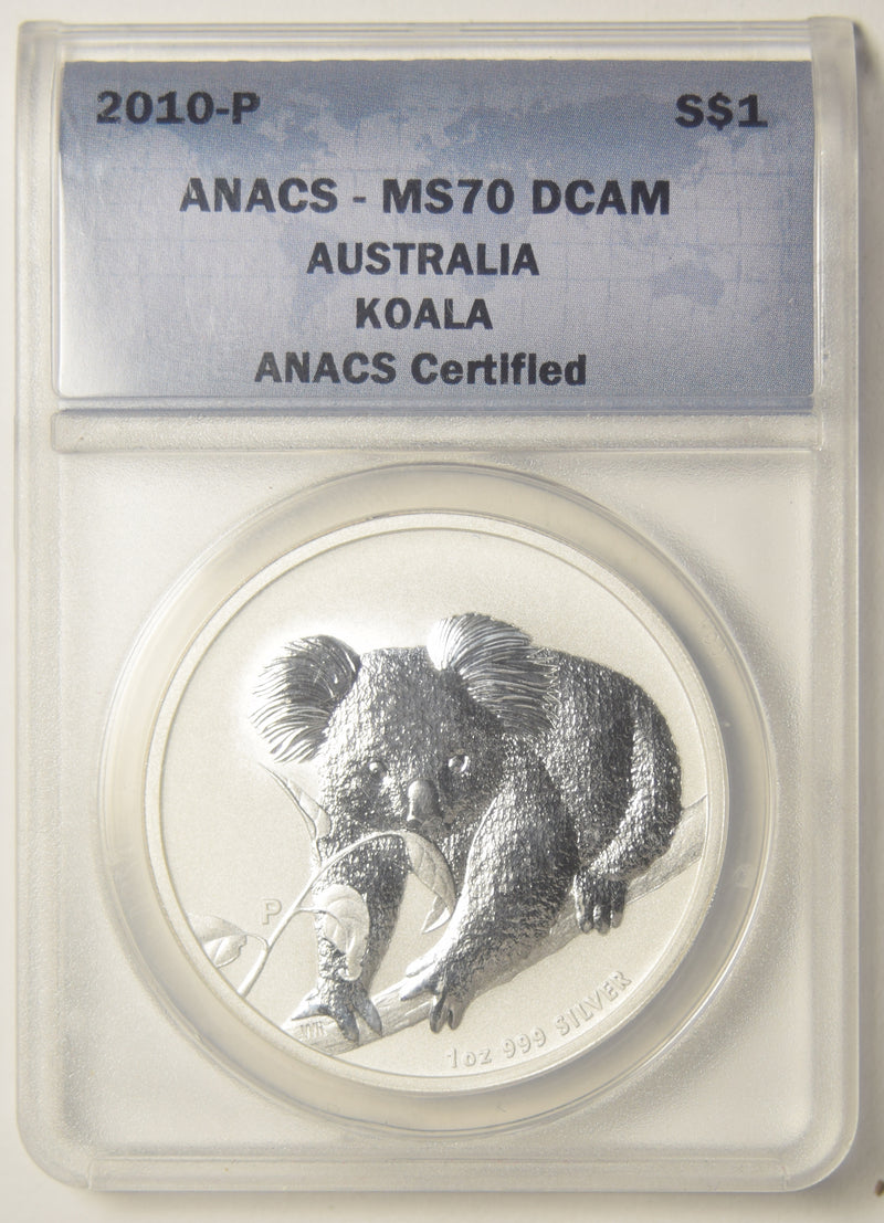 2010 Australian Koala . . . . ANACS MS-70 DCAM 1 oz. Silver