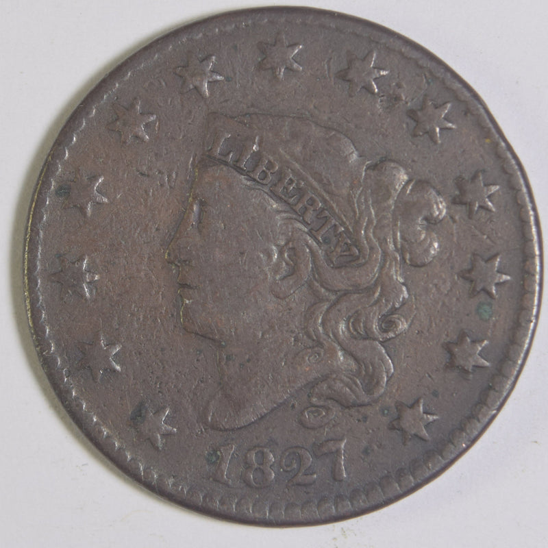 1827 Matron Head Large Cent . . . . Very Fine