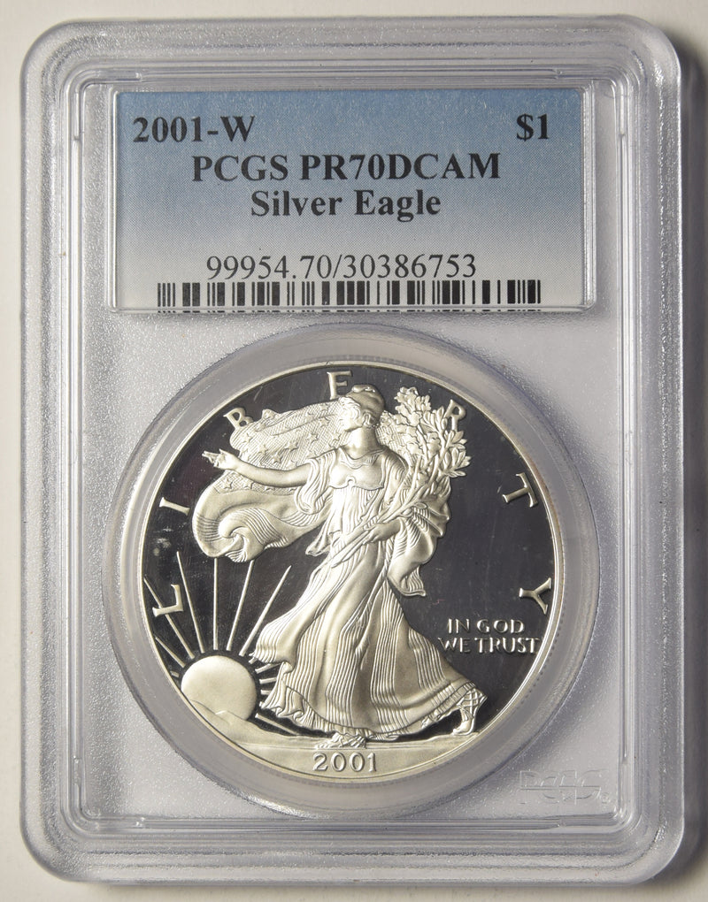 2001-W Silver Eagle PCGS PR-70 DCAM