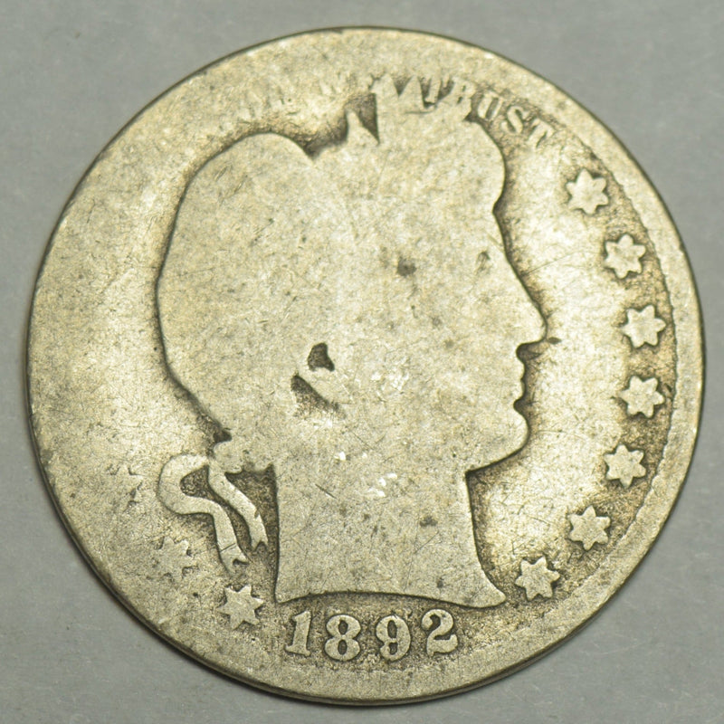 1892 Barber Quarter . . . . About Good