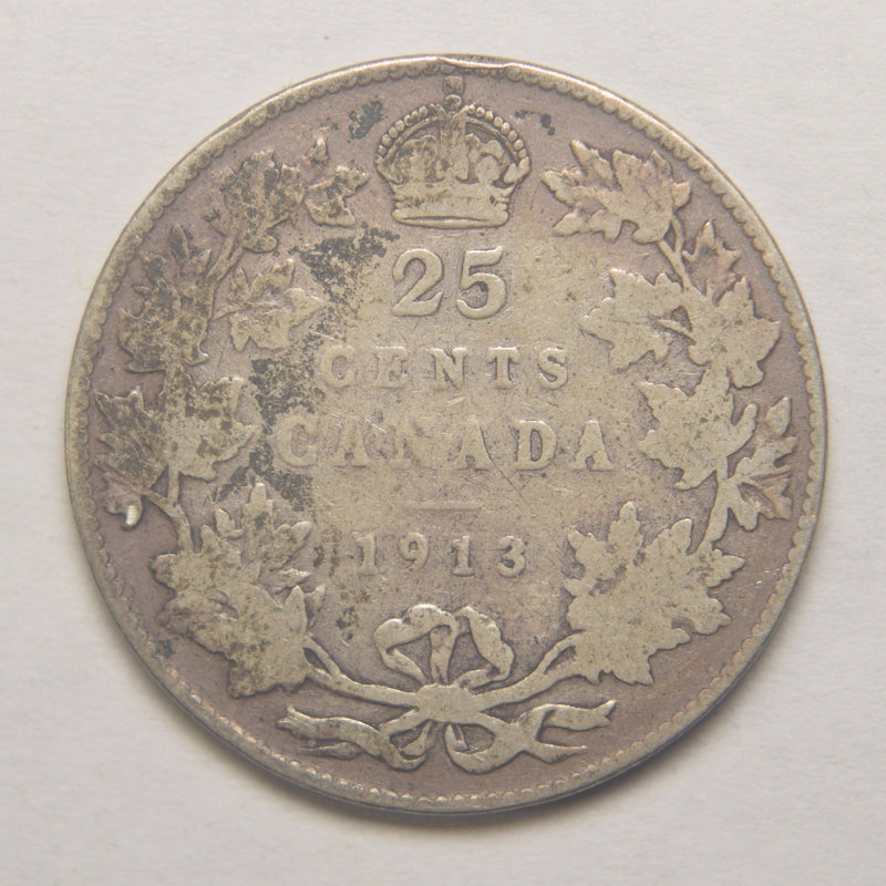 1913 Canadian Quarter Fine