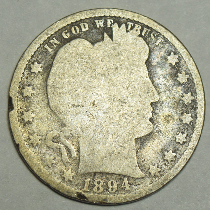 1894 Barber Quarter . . . . About Good