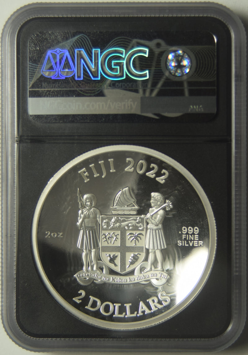 2022 $2 Silver Fiji Welsh Red Dragon Medal . . . . NGC PF-70 Ultra Cameo First Day of Issue