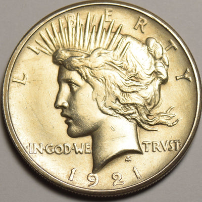 1921 Peace Dollar Choice About Uncirculated