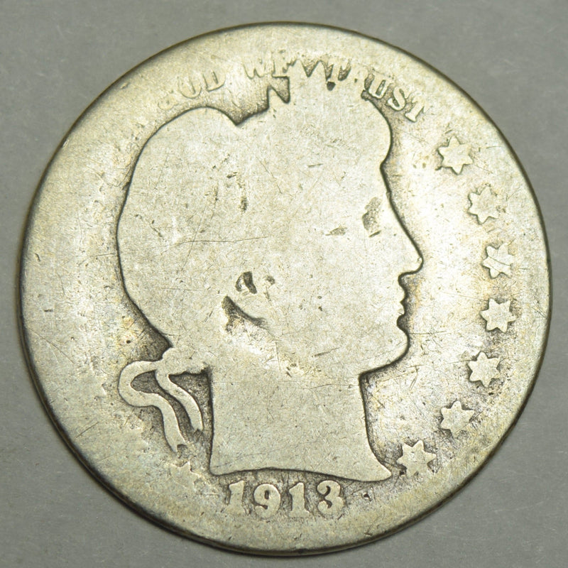 1913-D Barber Quarter . . . . About Good