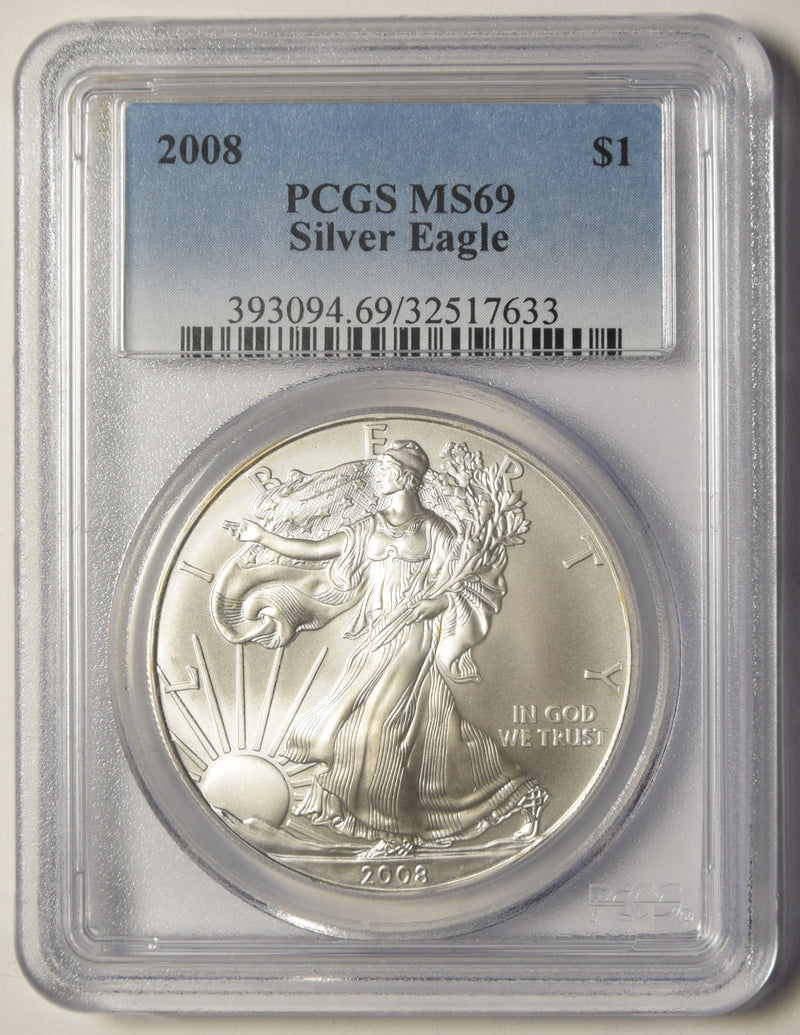 2008 Silver Eagle . . . . PCGS MS-69