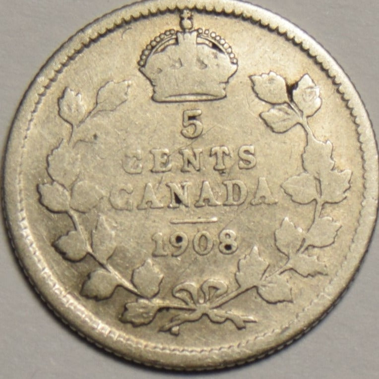 1908 Canadian 10 Cents Fine