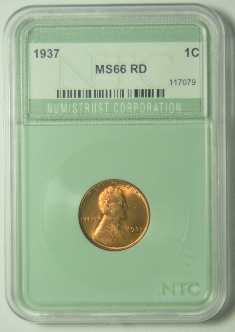 1937 Lincoln Cent NTC MS-66 RD