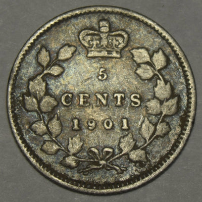 1901 Canadian 5 Cents Very Fine