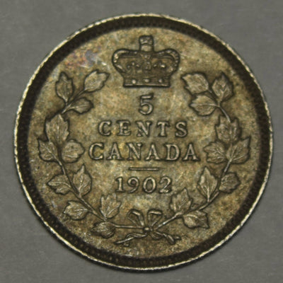 1902 Canadian 5 Cents Extremely Fine