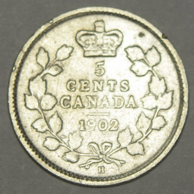 1902 Canadian 5 Cents XF/AU