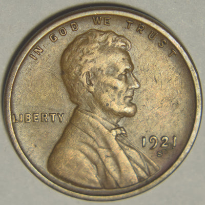 1921-S Lincoln Cent Choice About Uncirculated