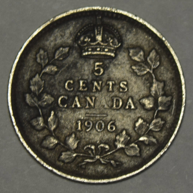 1906 Canadian 5 Cents Very Fine