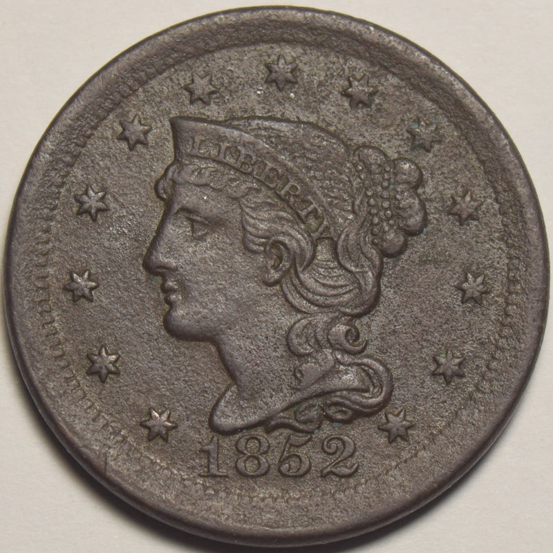 1852 Braided Hair Large Cent . . . . Uncirculated porous