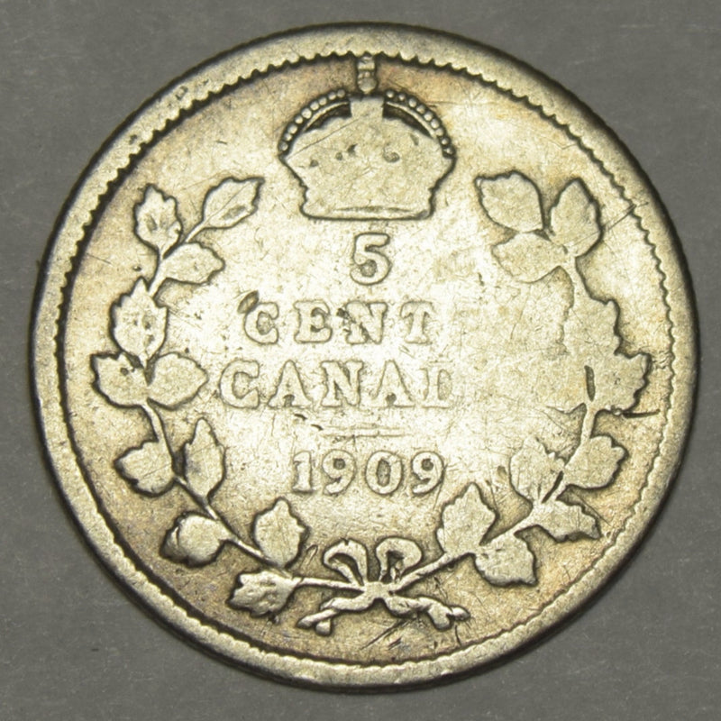 1909 Canadian 5 Cents Fine