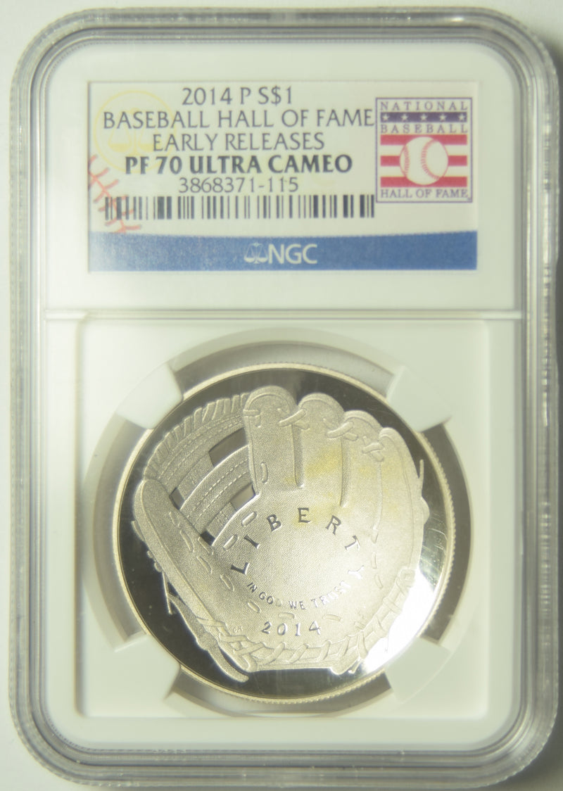 2014 Baseball Hall of Fame Silver Dollar . . . . NGC PF-70 Ultra Cameo Early Releases