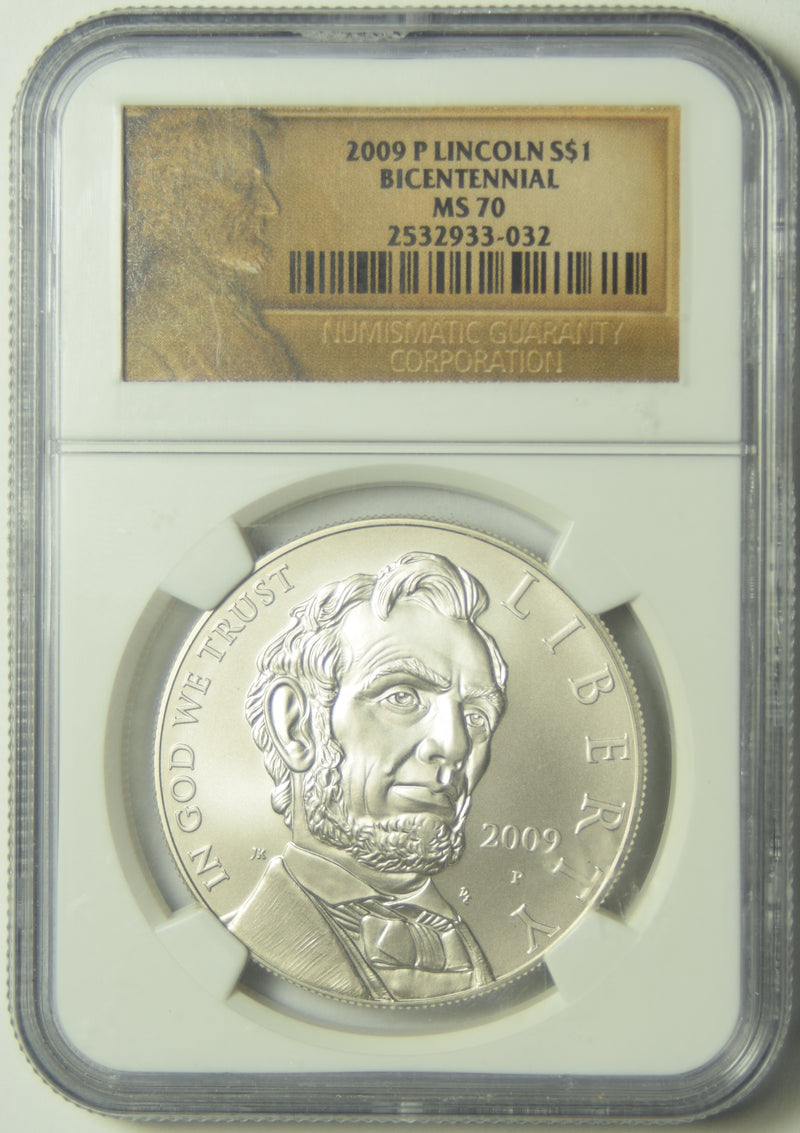 2009 Lincoln Bicentennial Silver Dollar . . . . NGC MS-70