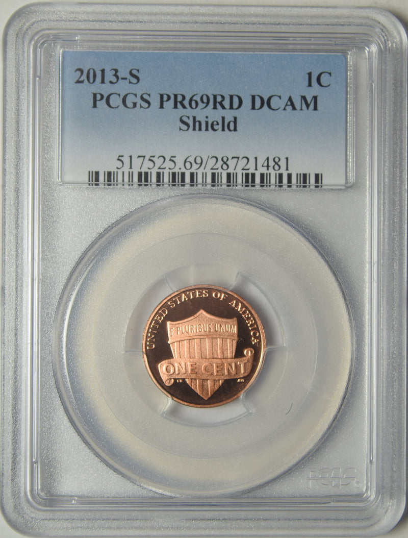 2013-S Lincoln Shield Cent PCGS PR-69 RD DCAM