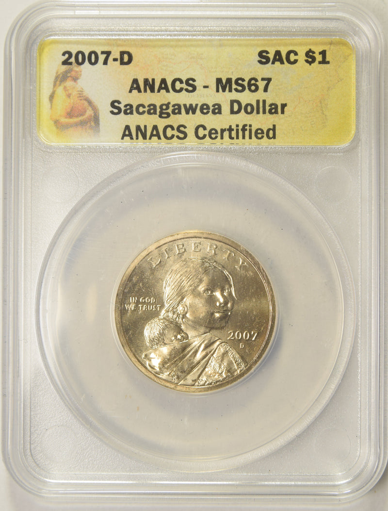 2007-D Sacagawea Dollar ANACS MS-67