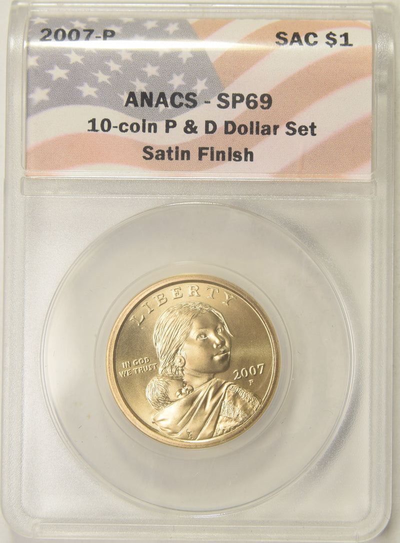 2007-P Sacagawea Dollar ANACS SP-69 Satin Finish