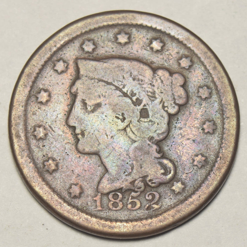 1852 Braided Hair Large Cent . . . . Good