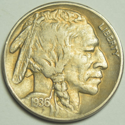 1936-S Buffalo Nickel XF rim hit