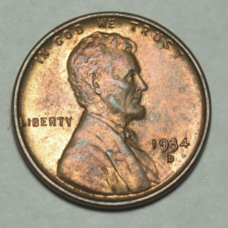 1934-D Lincoln Cent Choice BU Red/Brown