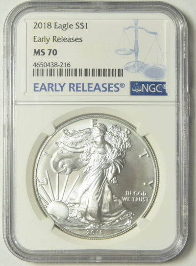 2018 Silver Eagle . . . . NGC MS-70 Early Releases