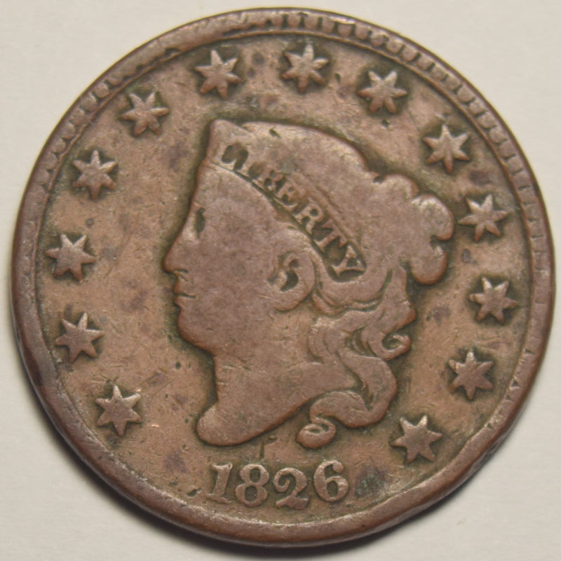 1826 Matron Head Large Cent . . . . Fine